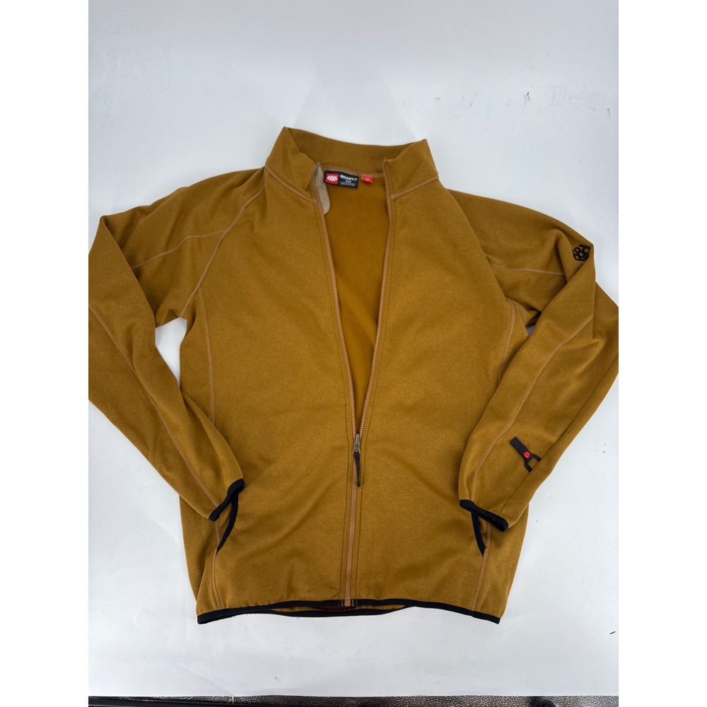 686 Smarty Technology Mens Full Zip Fleece Jacket Mustard Yellow Ochre Medium